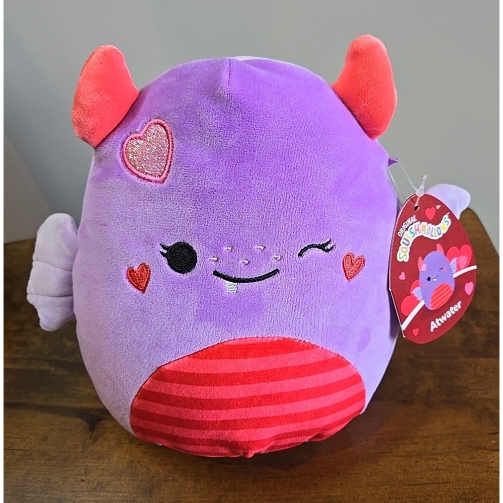 Squishmallows Atwater Monster 8" Valentines Day Soft Plush Stuffed Animal NEW